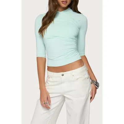 Edikted Calypso Wrap Neck Top In Blue