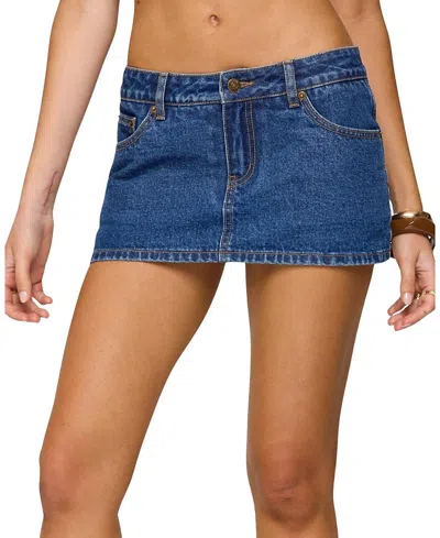 EDIKTED CAMELIA DENIM MINI SKORT