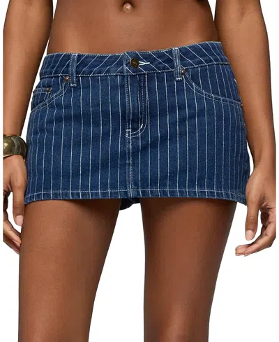 Edikted Camelia Denim Mini Skort In Multi