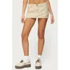 Edikted Camelia Denim Miniskort In Neutral