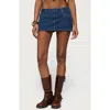 Edikted Camelia Low Rise Denim Miniskort In Blue