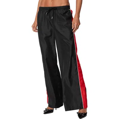 Edikted Cameron Contrast Panel Track Pants In Black