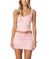 Edikted Camila Satin Corset In Light Pink