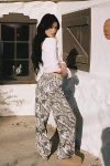 Edikted Camo & Bow Low Rise Jeans In Olive, Women's At Urban Outfitters