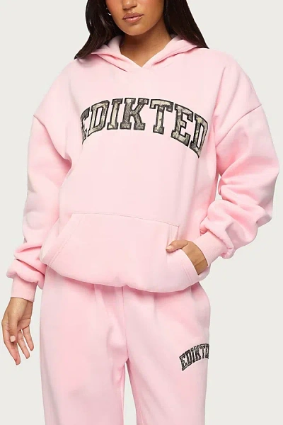 Edikted Camo Crush Oversized Hoodie In Light/pink, Women's At Urban Outfitters