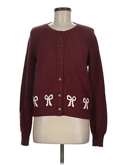 Pre-owned Edikted Cardigan Sweater In Burgundy