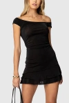 Edikted Carey Asymmetric Mini Dress In Black, Women's At Urban Outfitters