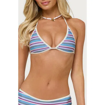 Edikted Carlota Striped Triangle Bikini Top In Multi