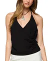Edikted Carmel Open Back Halter Top In Black