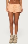 Edikted Cataleya Drawstring Microshorts In Orange