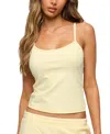 Edikted Deanna Stretch Cotton Crop Camisole In Yellow