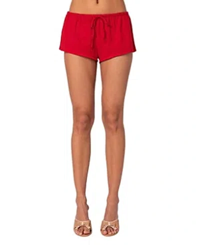 Edikted Cayenne Eyelet Micro Shorts In Red