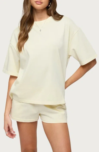 Edikted Cecilia Oversize Cotton T-shirt In Neutral
