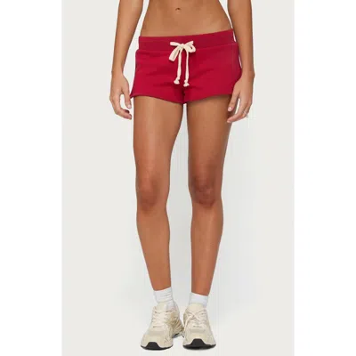 Edikted Celiah French Terry Shorts In Red