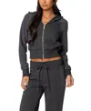 Edikted Chandler Crop Hoodie In Gray