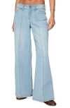 Edikted Charlie Panel Stitch Low Rise Light Rinse Wash Jeans
