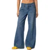 Edikted Charlie Seamed Low Rise Wide Leg Jeans In Blue-washed