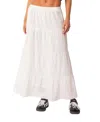 Edikted Charlotte Tiered Maxi Skirt In White