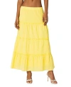 Edikted Charlotte Tiered Maxi Skirt In Yellow