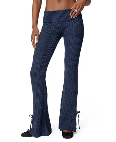 EDIKTED CHASE FOLD OVER CABLE KNIT PANTS