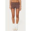 Edikted Chelsie Polka Dot Foldover Shorts In Brown
