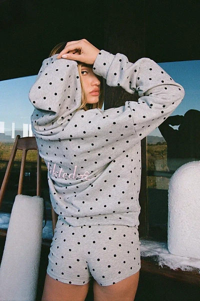 Edikted Chelsie Polka Dot Foldover Shorts In Gray/melange, Women's At Urban Outfitters