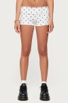 Edikted Chelsie Polka Dot Foldover Shorts In White, Women's At Urban Outfitters