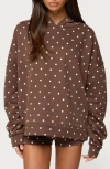 Edikted Chelsie Polka Dot Hoodie In Brown