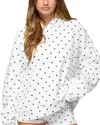 Edikted Chelsie Polka Dot Cotton Blend Hoodie In White