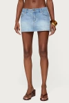 Edikted Chiara Denim Micro Skirt In Blue