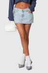 Edikted Chiara Denim Mini Skirt In Light/blue, Women's At Urban Outfitters