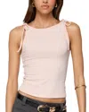 Edikted Chrissy Tie Strap Tank Top In Pink
