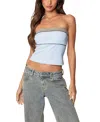 Edikted Ciara Rib Tube Top In Light Blue