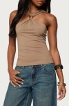 Edikted Cielle Hardware Gathered Tank In Brown