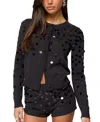 Edikted Cierra Sequin Knit Cardigan In Black