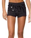 Edikted Cierra Sequin Knit Micro Shorts In Black
