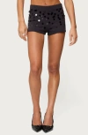 Edikted Cierra Sequin Micro Shorts In Black