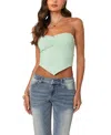 Edikted Ruched Strapless Top In Mint