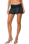 Edikted Claudina Tiered Miniskirt In Dark-gray