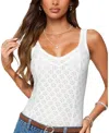 Edikted Clementina Eyelet Bodysuit In White