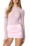 Edikted Clio Mesh Bodysuit In Light-pink
