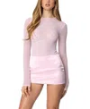 Edikted Clio Mesh Bodysuit In Light Pink