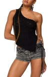 Edikted Codi Asymmetric One-shoulder Open Back Knit Top