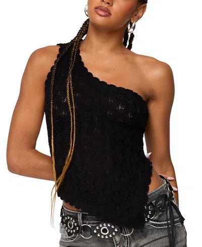 EDIKTED CODI BACKLESS ASYMMETRIC KNIT TOP