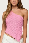 Edikted Codi Backless Asymmetric Knit Top In Pink, Women's At Urban Outfitters