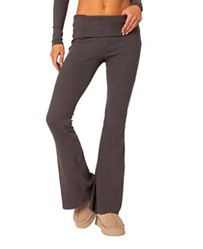 EDIKTED COFFEE BREAK RIBBED FLARE LEGGINGS