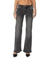 Edikted Colton Boot Cut Low Rise Jeans In Black Wash In Black-washed