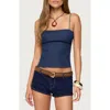 Edikted Conley Backless Denim Top In Blue