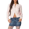 Edikted Contrast Bow Cardigan In Light-pink