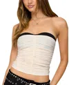 Edikted Contrast Bra Ruched Mesh Corset In White